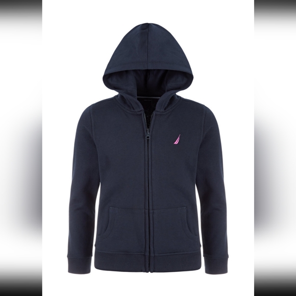 Nautica girls Full Zip Fleece Hoodie school uniforms Navy size S ( 7 ) - Picture 5 of 5